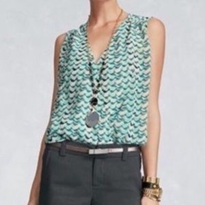 CAbi Semi Sheer Tweet Wrap Birdie Blouse Bird Top XS